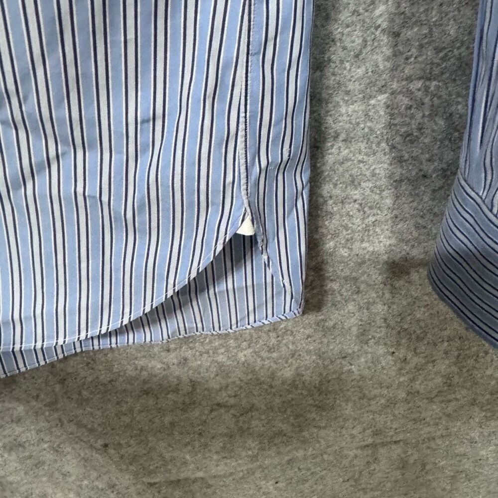 Ermenegildo Zegna dress stripped blue shirt 39/15 1/2 regular fit - Picture 4 of 10